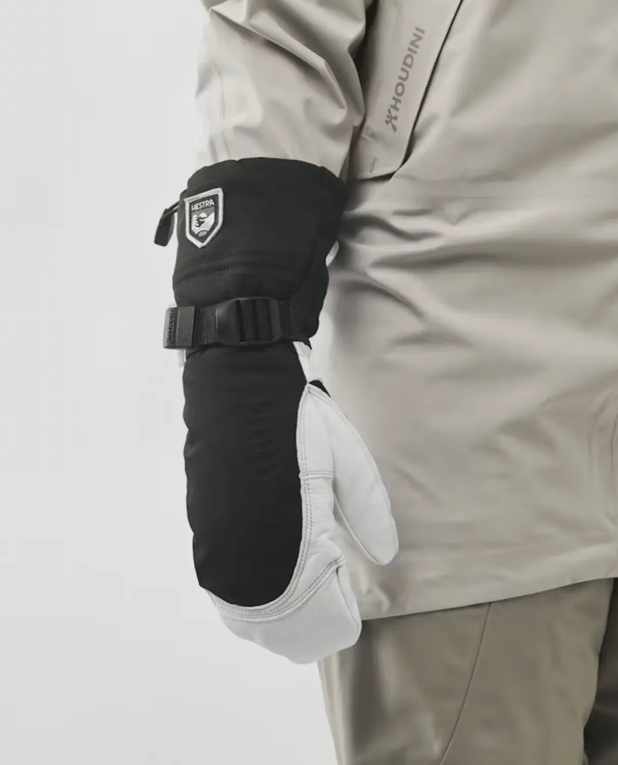 HESTRA Army Leather Extreme Mitt - Black/Offwhite