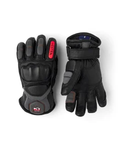 HESTRA Impact Racing Junior 5 Finger - Black/Flame red