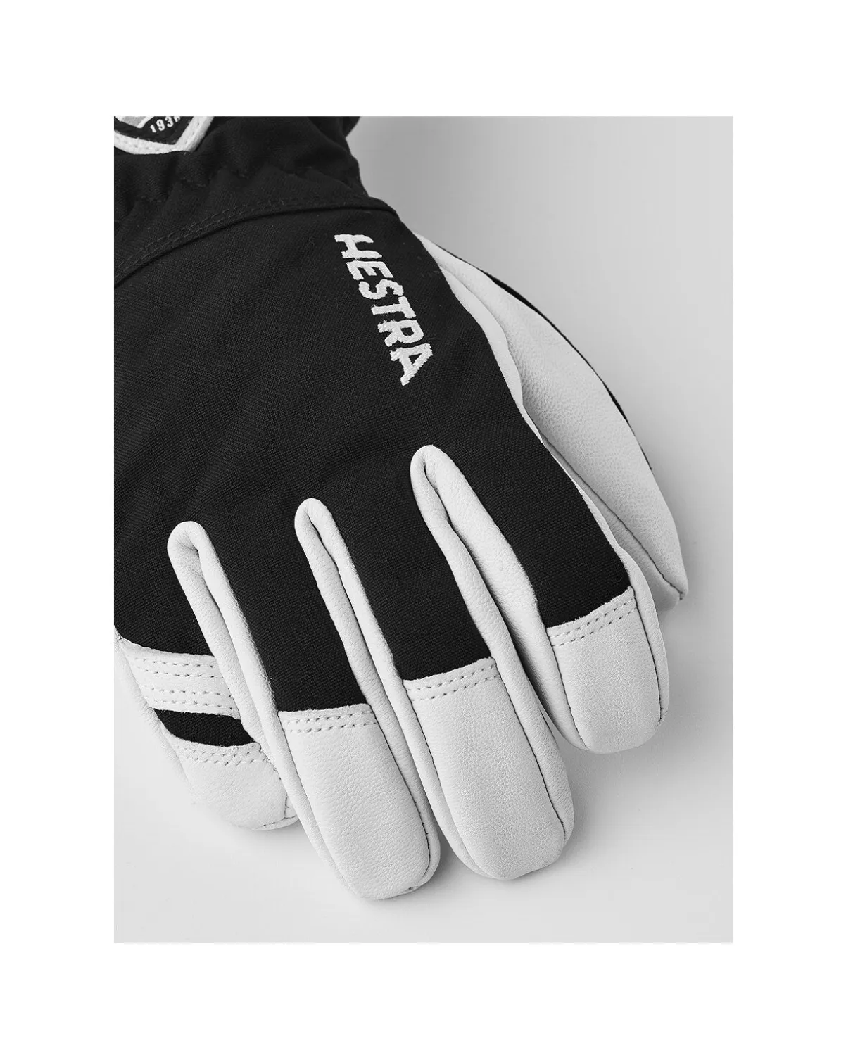 Hestra Junior Army Leather Heli Ski 5 Finger - Black