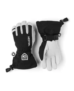 Hestra Junior Army Leather Heli Ski 5 Finger - Black
