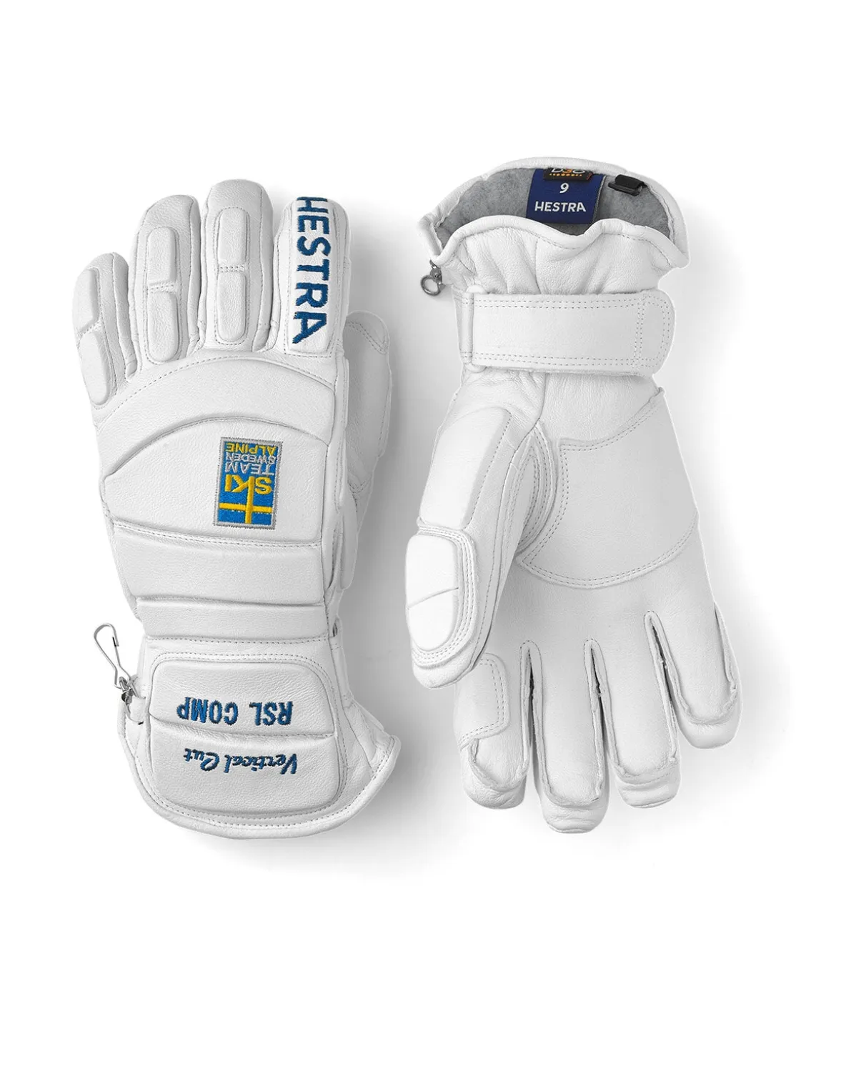 Hestra RSL Comp Vertical Cut d3O Impact 5 Finger - White Yellow