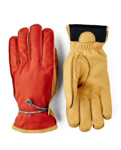 HESTRA Wakayama 5 Finger - Flame Red/Tan