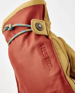HESTRA Wakayama 5 Finger - Flame Red/Tan