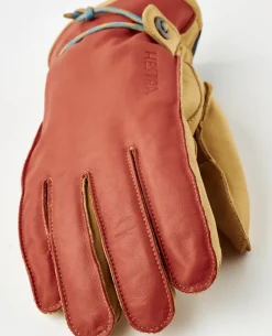 HESTRA Wakayama 5 Finger - Flame Red/Tan