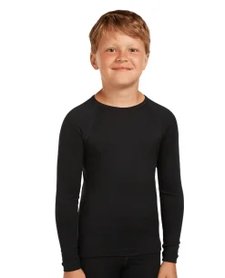 Icebreaker Kids’ Merino 200 Oasis Long Sleeve Crewe - Black