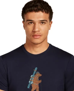 Icebreaker Men Merino 150 Tech Lite SS Tee Bear Tour - Midnight Navy