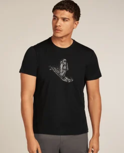 Icebreaker Men Merino 150 Tech Lite SS T Skiing Yeti - Black