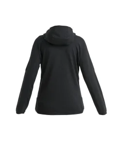 Icebreaker Women Mer Quantum Hybrid LS Zip Hoodie - Black