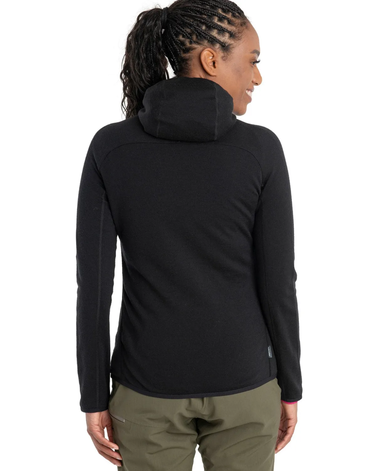 Icebreaker Women Mer Quantum Hybrid LS Zip Hoodie - Black
