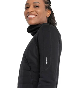 Icebreaker Women Mer Quantum Hybrid LS Zip Hoodie - Black