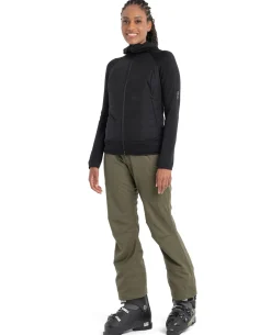 Icebreaker Women Mer Quantum Hybrid LS Zip Hoodie - Black