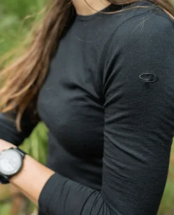 Icebreaker Women 200 Oasis Long Sleeve Crewe - Black