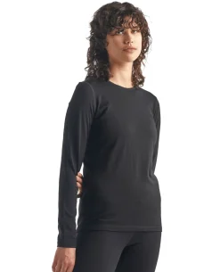 Icebreaker Women 200 Oasis Long Sleeve Crewe - Black