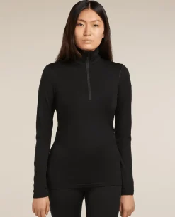 Icebreaker Women 200 Oasis Long Sleeve Half Zip - Black