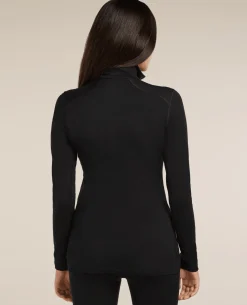 Icebreaker Women 200 Oasis Long Sleeve Half Zip - Black