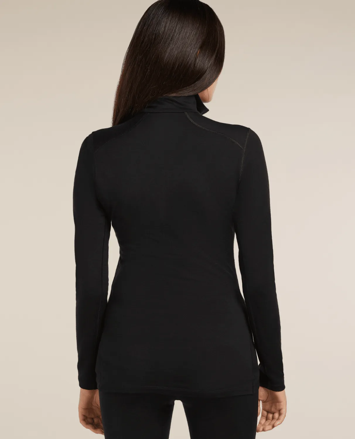 Icebreaker Women 200 Oasis Long Sleeve Half Zip - Black