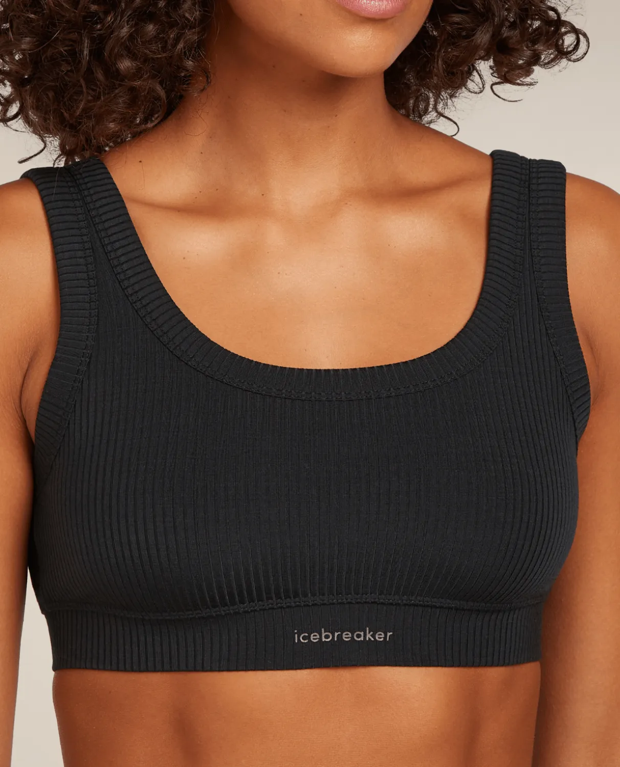 Icebreaker Women's Merino Blend Rib Lotus Bra - Black
