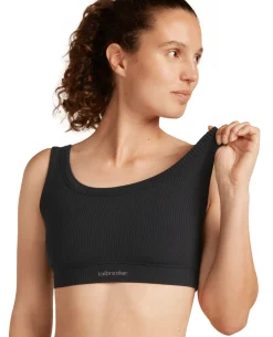 Icebreaker Women's Merino Blend Rib Lotus Bra - Black