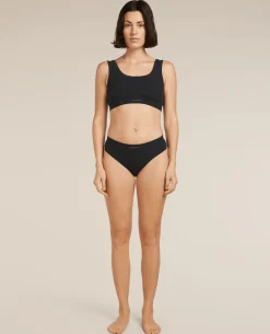 Icebreaker Women's Merino Blend Rib Lotus Hipster - Black