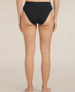 Icebreaker Women's Merino Blend Rib Lotus Hipster - Black