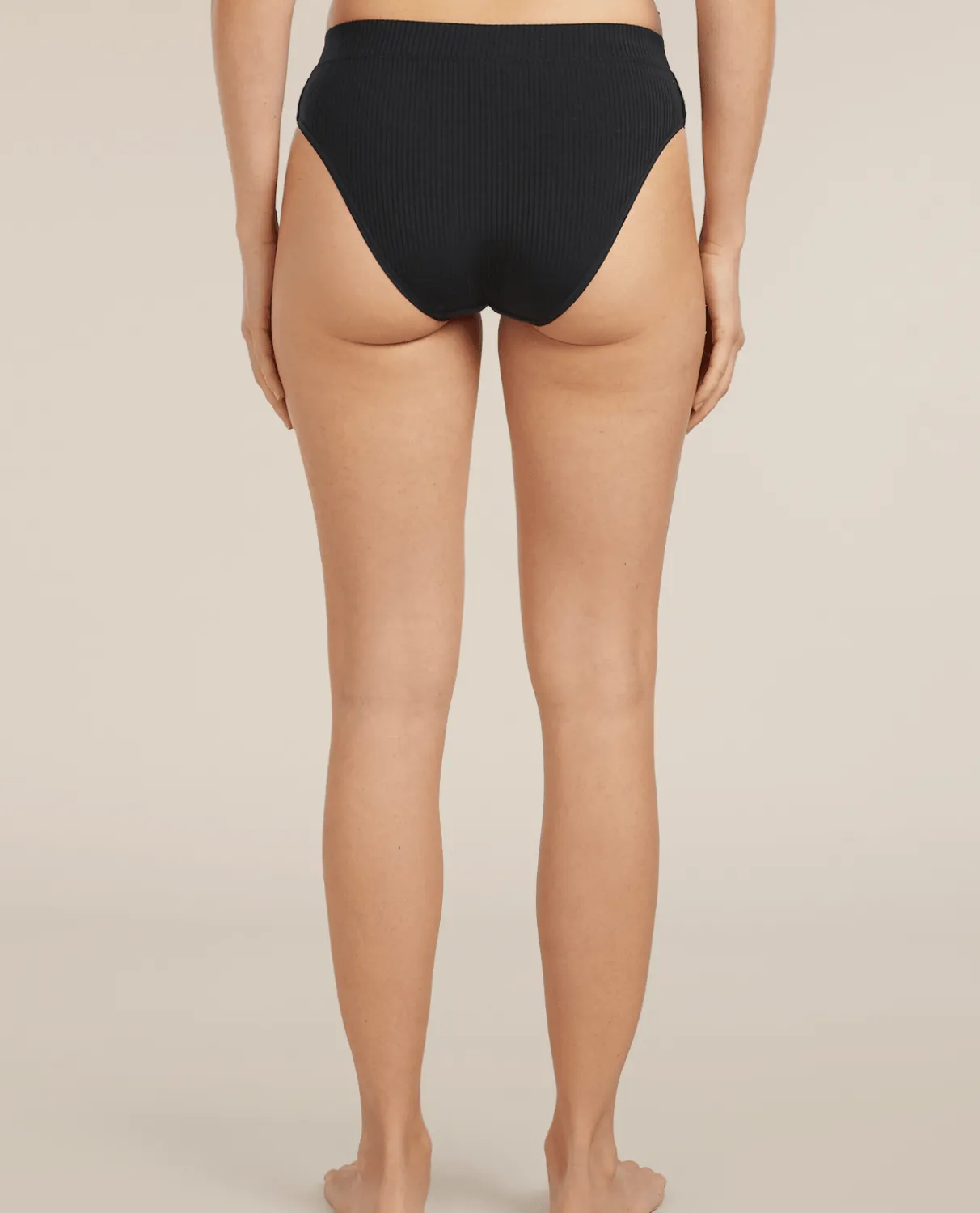 Icebreaker Women's Merino Blend Rib Lotus Hipster - Black