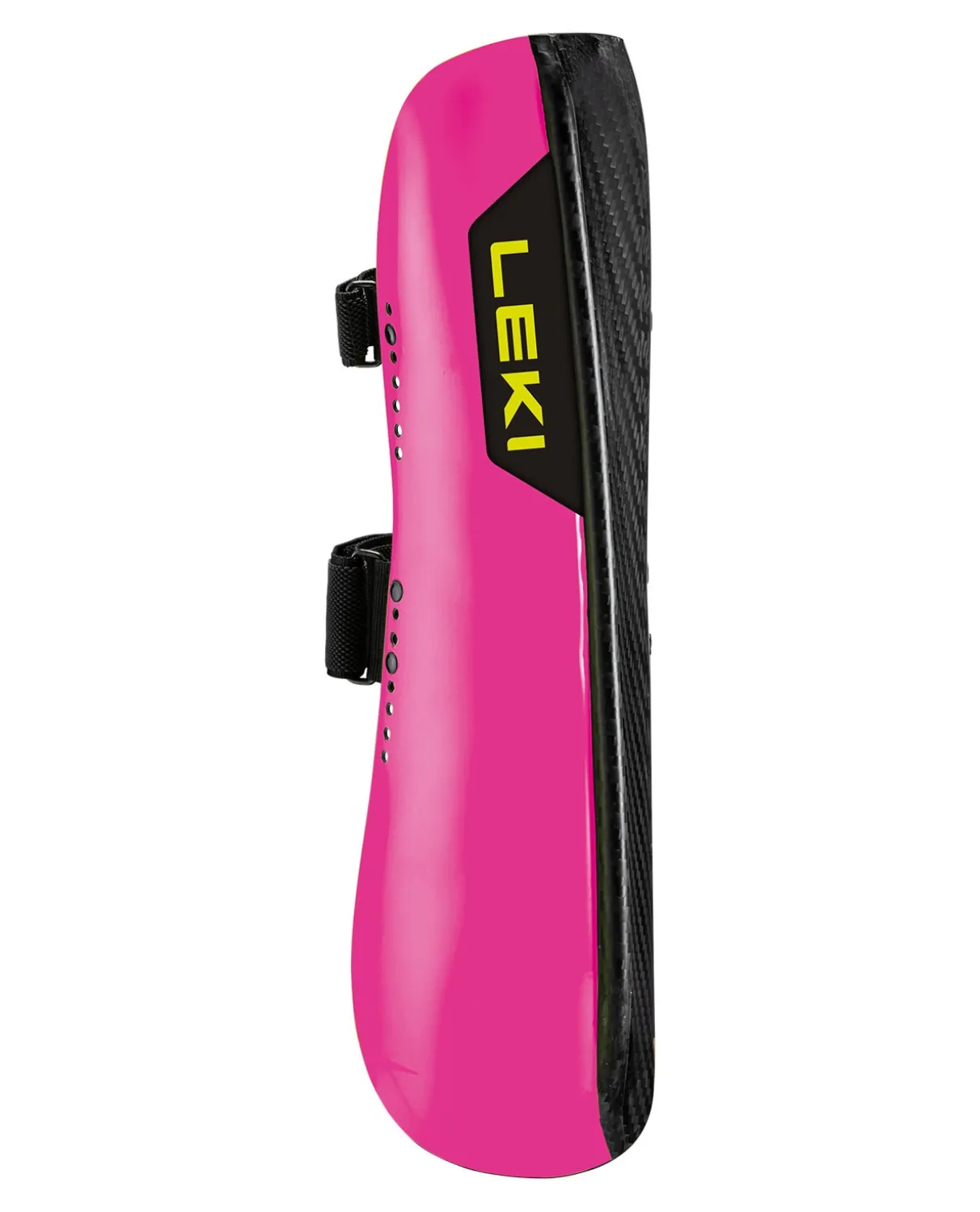 Leki Shin Guard Carbon Railroad Race Short Wide - Neon Pink / Carbon