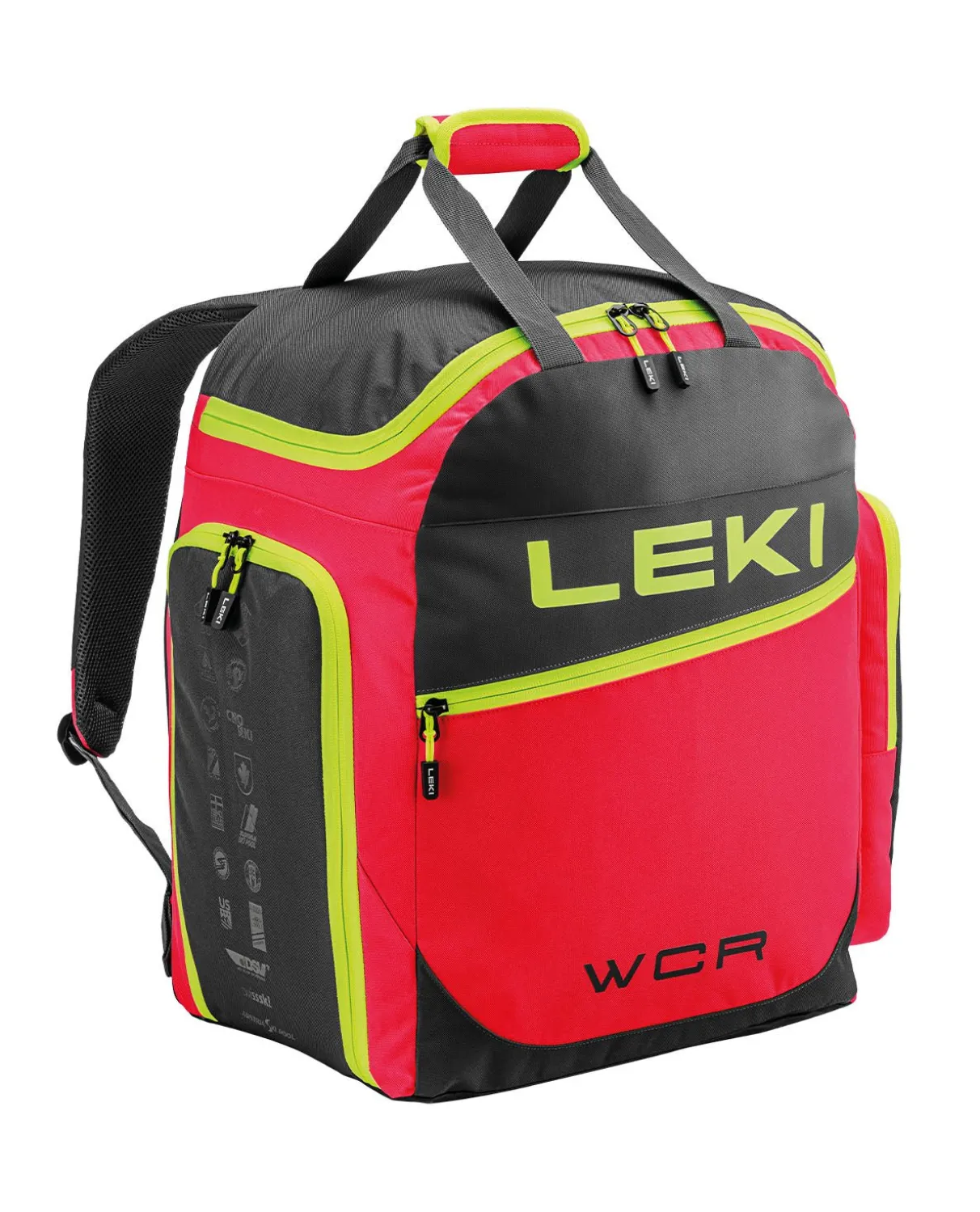 Leki Skiboot Bag WCR / 60L - Bright Red / Black / Neon Yellow