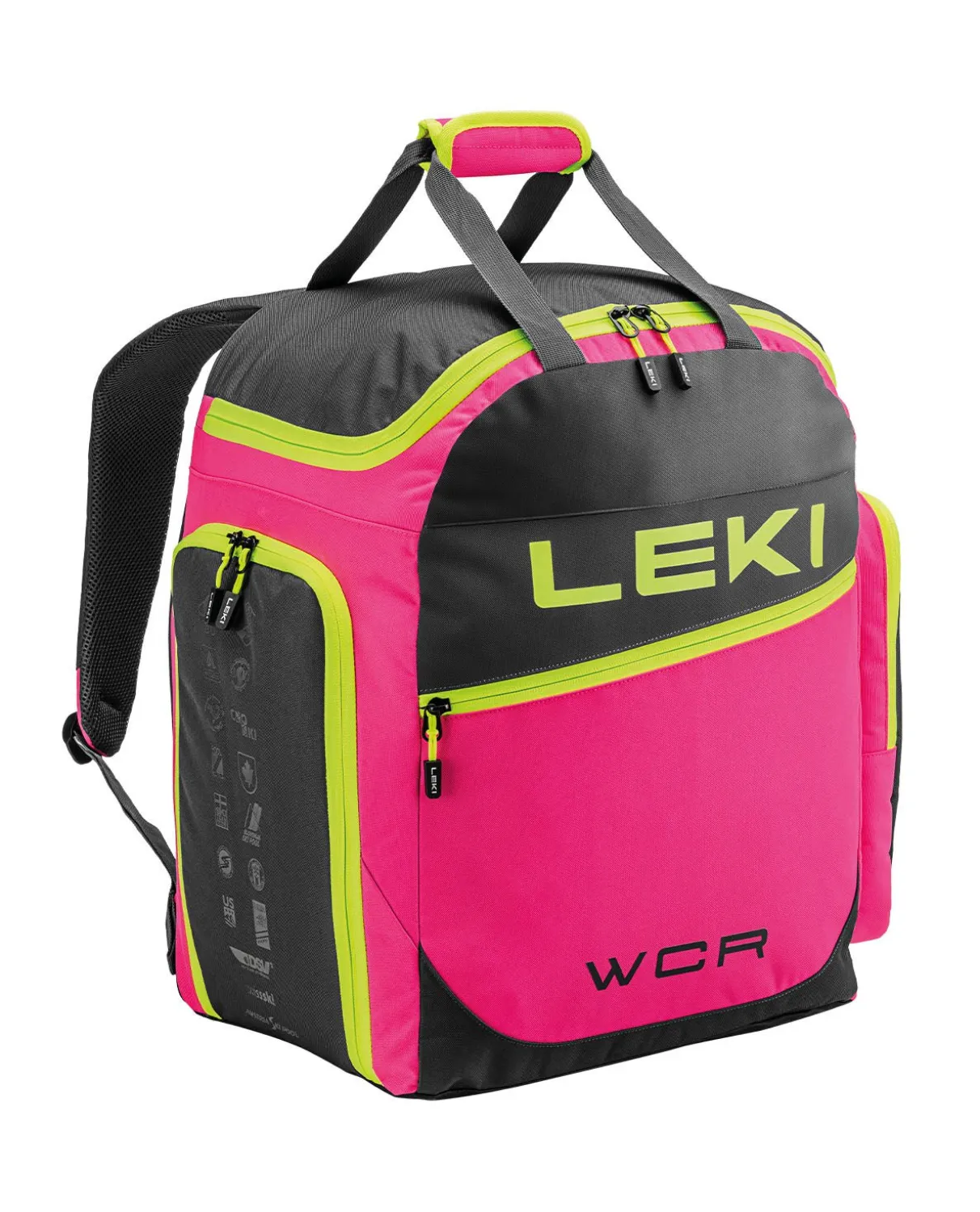 Leki Skiboot Bag WCR / 60L - Neon Pink / Black / Neon Yellow
