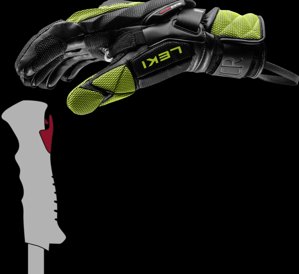 Leki WCR Venom GS 3D - Black / Ice Lemon
