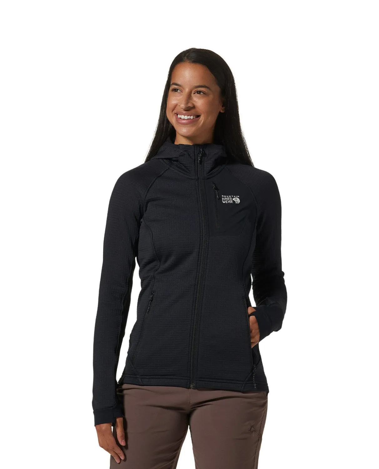 Mountain Hardwear W Polartec® Power Grid Full Zip Hoody - Black