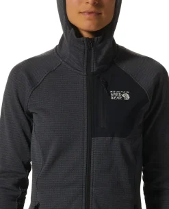 Mountain Hardwear W Polartec® Power Grid Full Zip Hoody - Blue Slate Heat