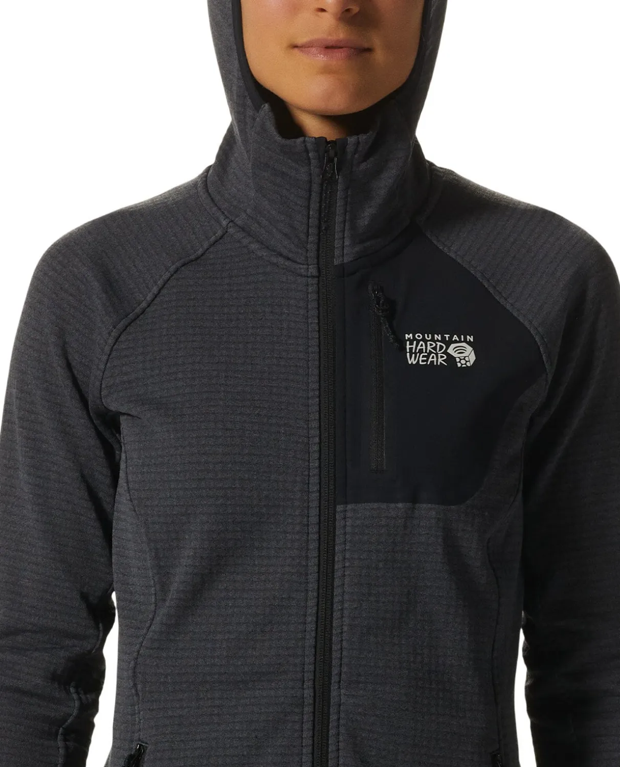 Mountain Hardwear W Polartec® Power Grid Full Zip Hoody - Blue Slate Heat