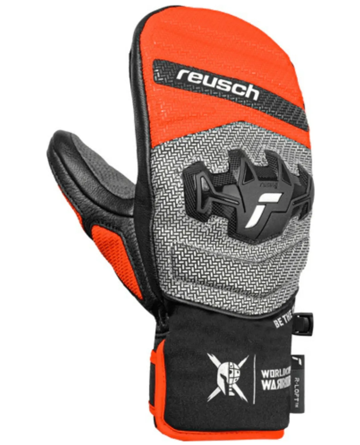 Reusch Worldcup Warrior GS Junior Mitten - Black/Silver/Fluo Red
