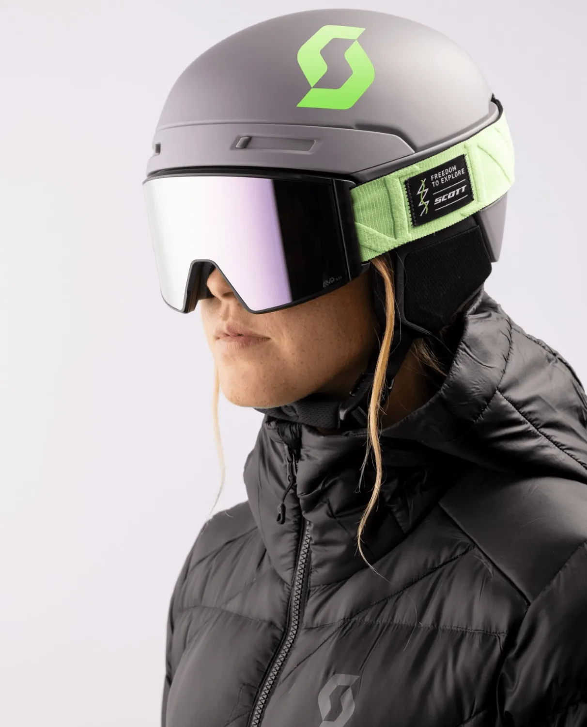 Scott Helmet Flow Mips - Evening Grey/Glow Green
