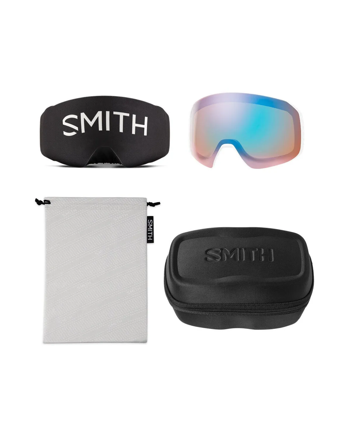 Smith 4D Mag S - White Chunky Knit | Chromapop Sun Platinum Mirror + Extra Lins